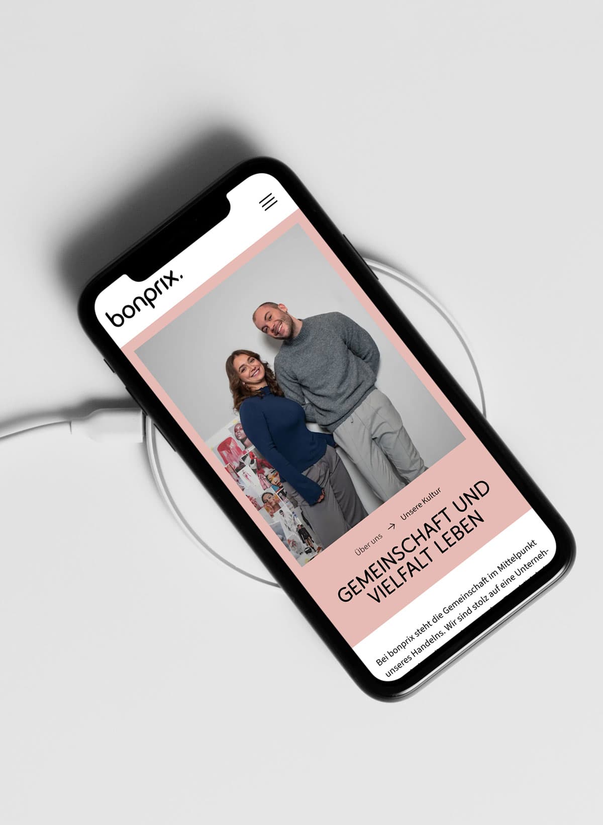 Smartphone mit bonprix corporate seiten
